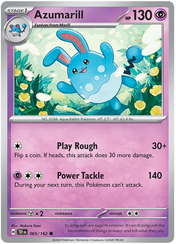 Azumarill Temporal Forces Pokemon Single 065/162