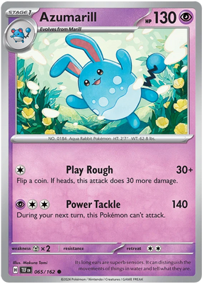 Azumarill Temporal Forces Pokemon Single 065/162