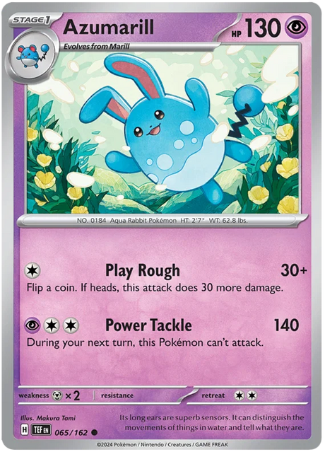 Azumarill Temporal Forces Pokemon Single 065/162