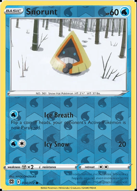Snorunt 034/172, Brilliant Stars, Reverse Holo finish, representative matte composite