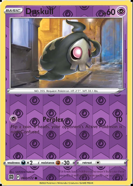 Duskull 060/172, Brilliant Stars, Reverse Holo finish, representative matte composite
