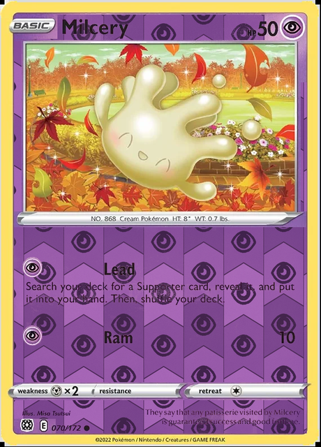 Milcery 070/172, Brilliant Stars, Reverse Holo finish, representative matte composite