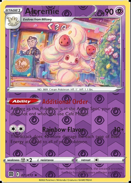 Alcremie 071/172, Brilliant Stars, Reverse Holo finish, representative matte composite