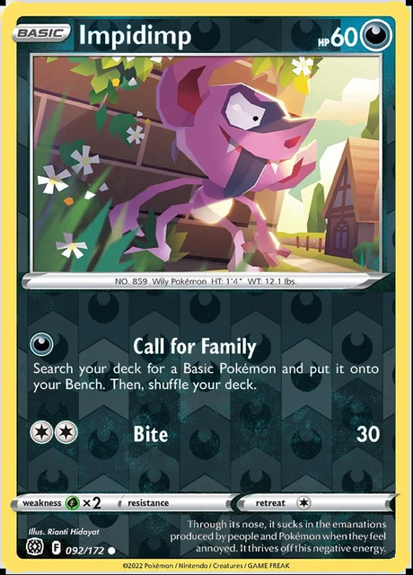 Impidimp 092/172, Brilliant Stars, Reverse Holo finish, representative matte composite