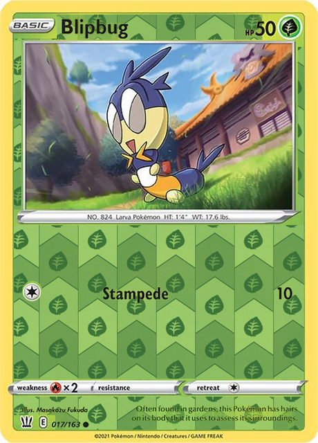 Blipbug 017/163, Battle Styles, Reverse Holo finish, representative matte composite