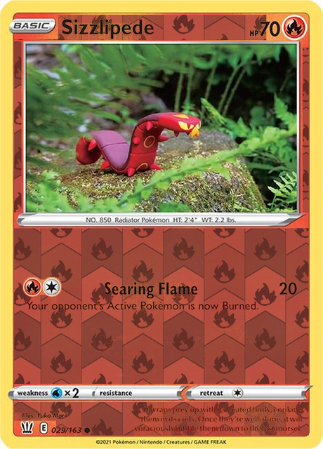 Sizzlipede 029/163, Battle Styles, Reverse Holo finish, representative matte composite