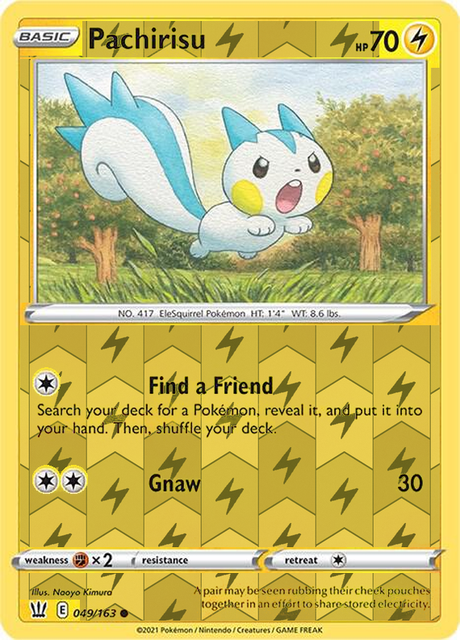 Pachirisu 049/163, Battle Styles, Reverse Holo finish, representative matte composite