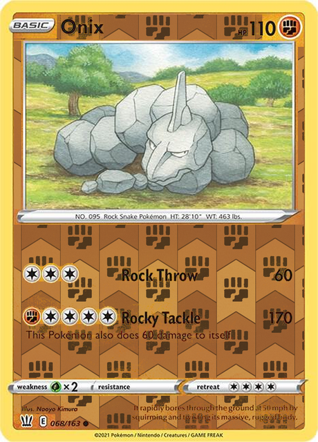 Onix 068/163, Battle Styles, Reverse Holo finish, representative matte composite