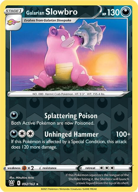 Galarian Slowbro 092/163, Battle Styles, Reverse Holo finish, representative matte composite