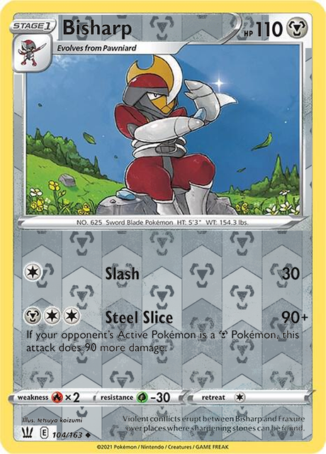 Bisharp 104/163, Battle Styles, Reverse Holo finish, representative matte composite