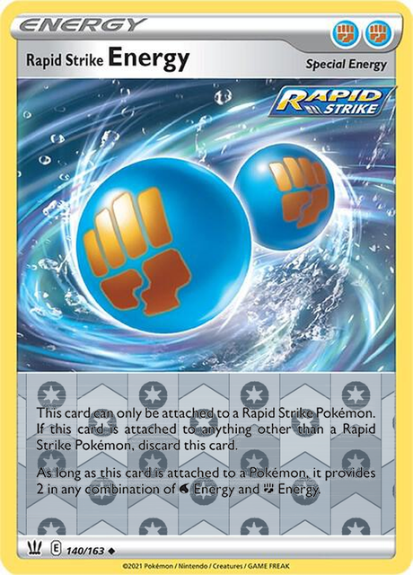 Rapid Strike Energy 140/163, Battle Styles, Reverse Holo finish, representative matte composite