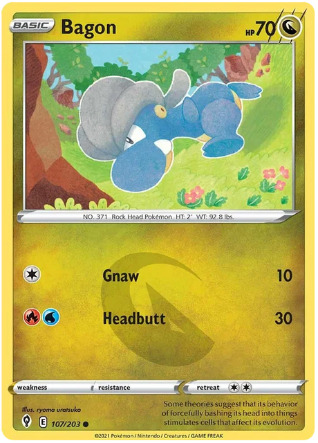 Bagon 107/203 - Pokemon TCG Evolving Skies card