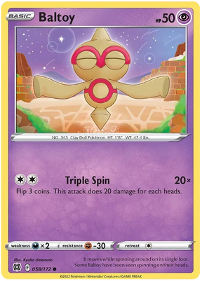 Baltoy Brilliant Stars Pokemon Card Singles 058/172