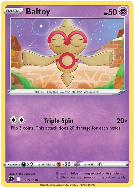 Baltoy Brilliant Stars Pokemon Card Singles 058/172