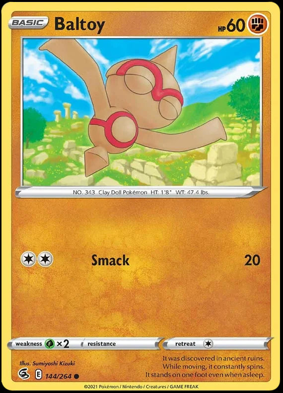 Baltoy Fusion Strike Pokemon Card Singles 144/264