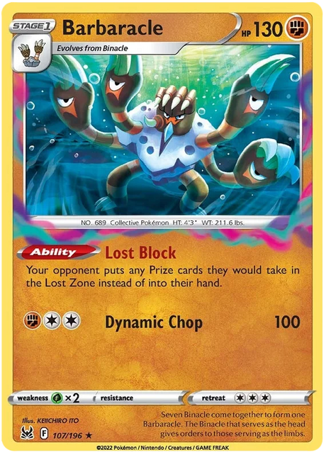 Barbaracle Lost Origin Pokemon Single Card 107/196