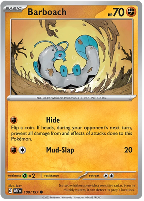Barboach Obsidian Flames Single Pokemon Card