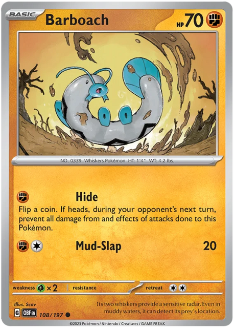 Barboach Obsidian Flames Single Pokemon Card