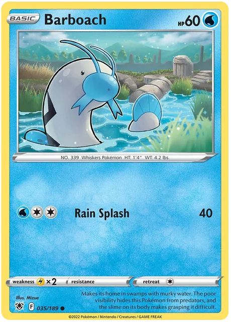 Barboach Astral Radiance Pokemon Card Singles 035/189