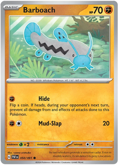 Barboach Paldean Fates Pokemon Card Single 050/091
