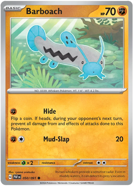 Barboach Paldean Fates Pokemon Card Single 050/091