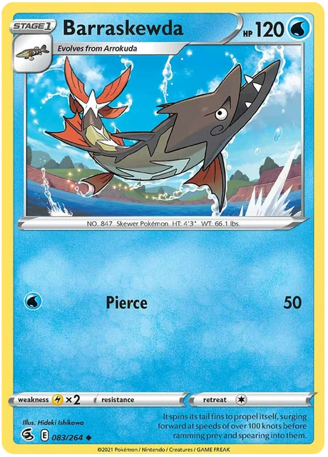 Barraskewda Fusion Strike Pokemon Card Singles 083/264