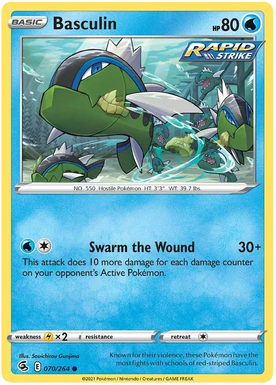 Basculin Fusion Strike Pokemon Card Singles 070/264