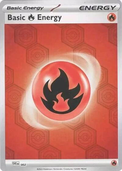 Basic Fire Energy Reverse Holo Pokemon Card Single 002