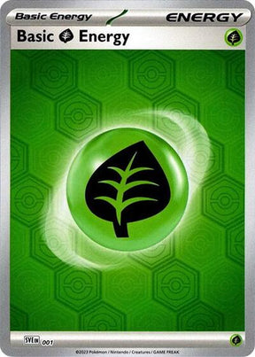 Basic Grass Energy Reverse Holo Pokemon Card Single 001