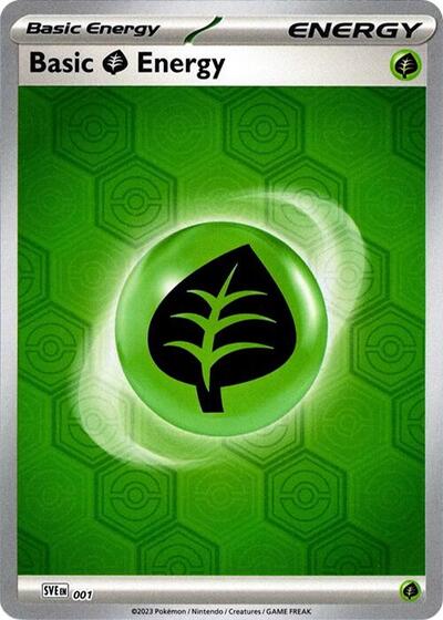 Basic Grass Energy Reverse Holo Pokemon Card Single 001