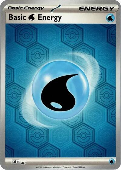 Basic Water Energy Reverse Holo Pokemon Card Single 003