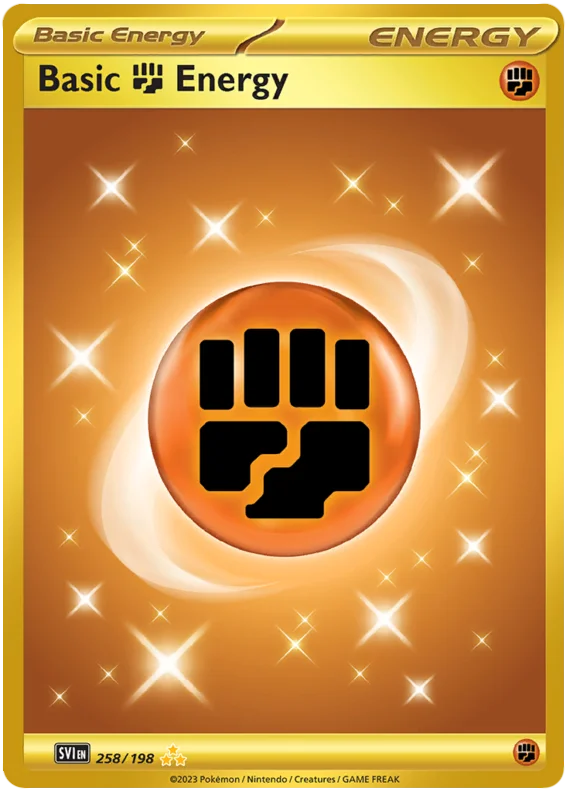 Basic Fighting Energy Gold Scarlet & Violet Base Set Pokemon Card Single