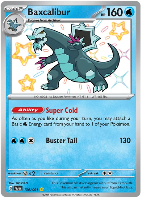 Baxcalibur Paldean Fates Pokemon Card Single 130/091
