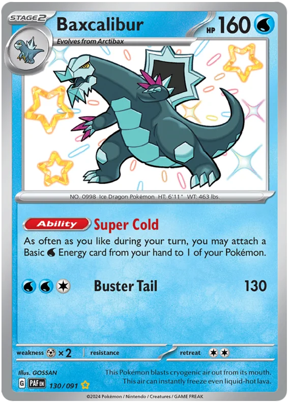 Baxcalibur Paldean Fates Pokemon Card Single 130/091