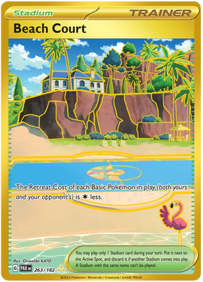 Beach Court Gold Paradox Rift Single Pokemon Card 263/182