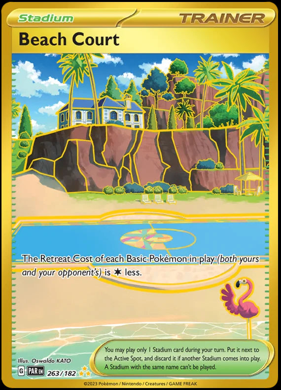 Beach Court Gold Paradox Rift Single Pokemon Card 263/182