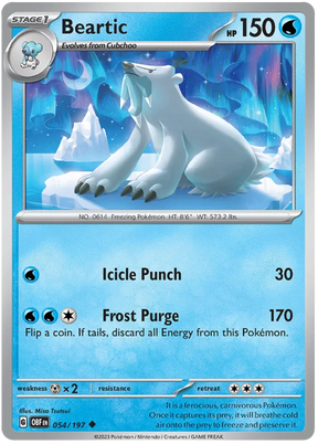 Beartic Obsidian Flames Single Pokemon Card