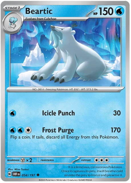 Beartic Obsidian Flames Single Pokemon Card