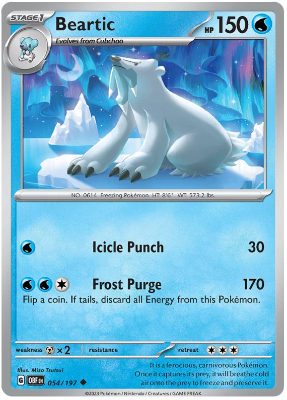 Beartic Obsidian Flames Single Pokemon Card