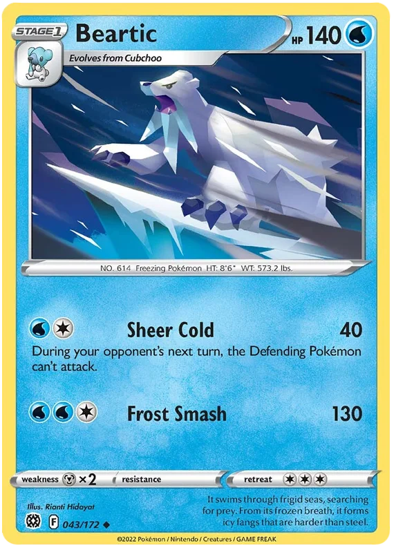 Beartic Brilliant Stars Pokemon Card Singles 043/172