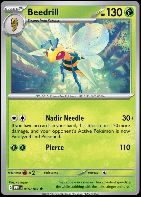 Beedrill 151 Single Pokemon Card