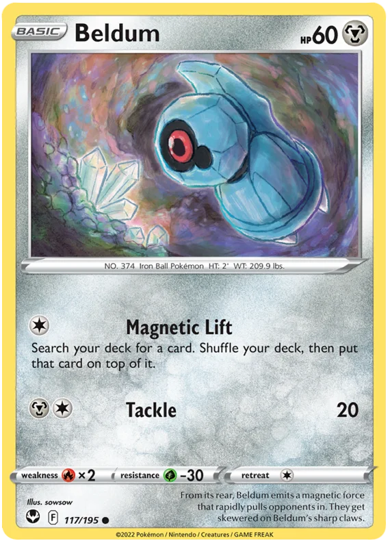 Beldum Silver Tempest Pokemon Single 117/195