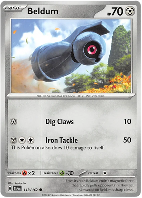 Beldum Temporal Forces Pokemon Single 113/162