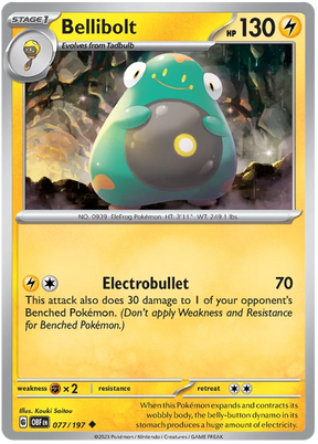 Bellibolt 077 Obsidian Flames Single Pokemon Card