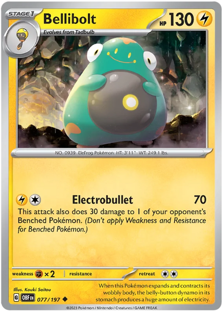 Bellibolt 077 Obsidian Flames Single Pokemon Card