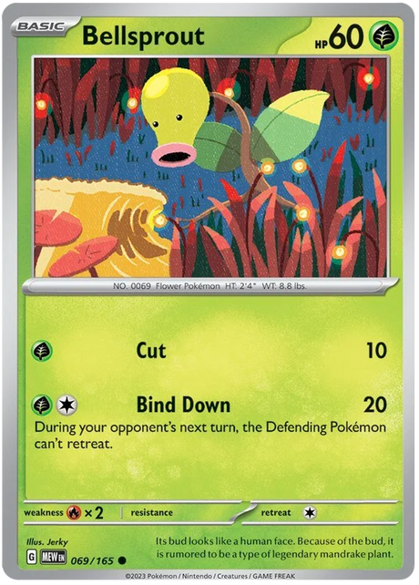 Bellsprout 151 Single Pokemon Card