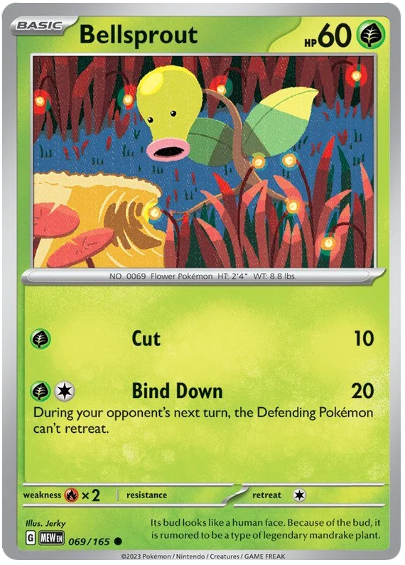Bellsprout 151 Single Pokemon Card