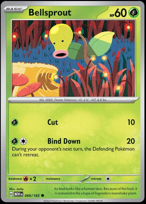 Bellsprout 151 Single Pokemon Card