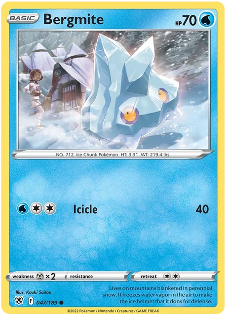 Bergmite Astral Radiance Pokemon Card Singles 047/189