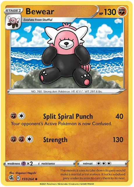 Bewear Fusion Strike Pokemon Card Singles 151/264